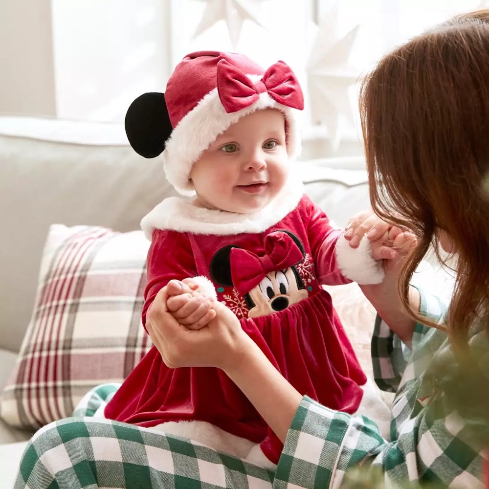 Minnie Mouse Santa Dress, Hat, & Stockings - Picture 2 of 8